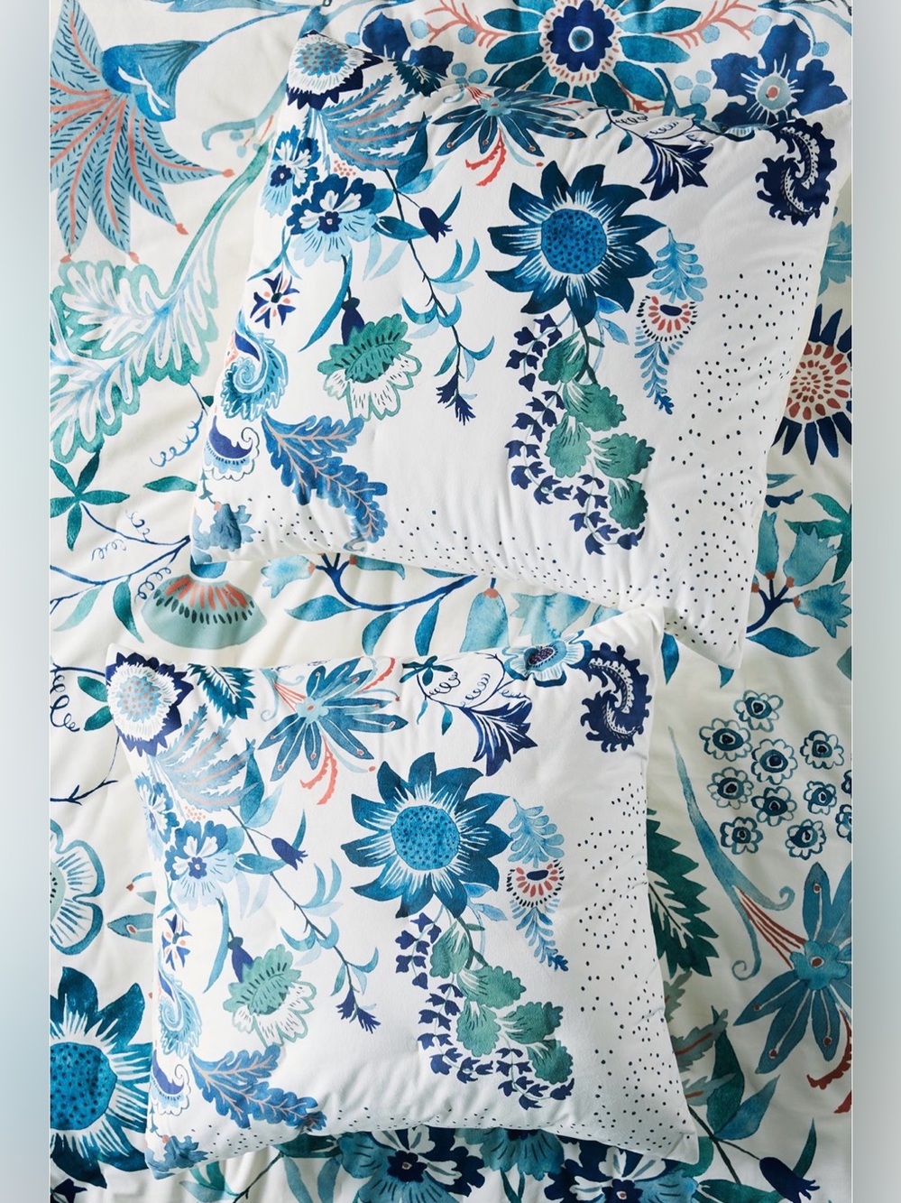 Anthropologie ‘Velvet Hollyhock’ Euro Shams x2 NWT